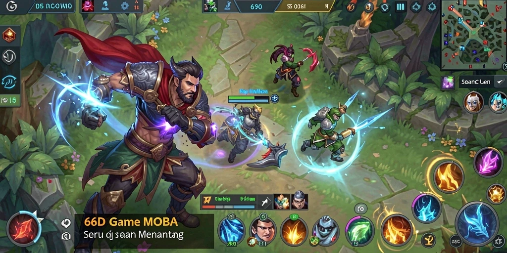 Tampilan gameplay 66D yang penuh aksi dan strategi.