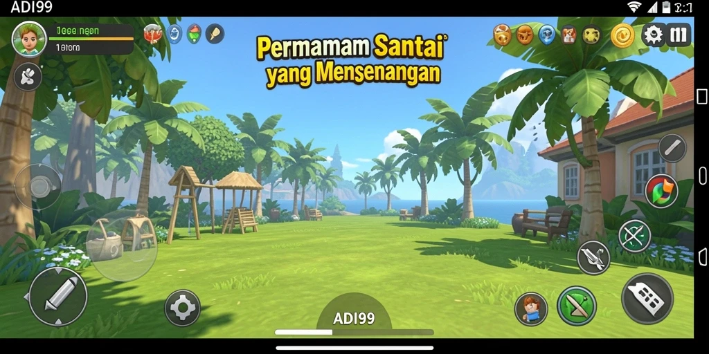 Tangkapan layar gameplay ADI99 yang penuh warna dan menarik.