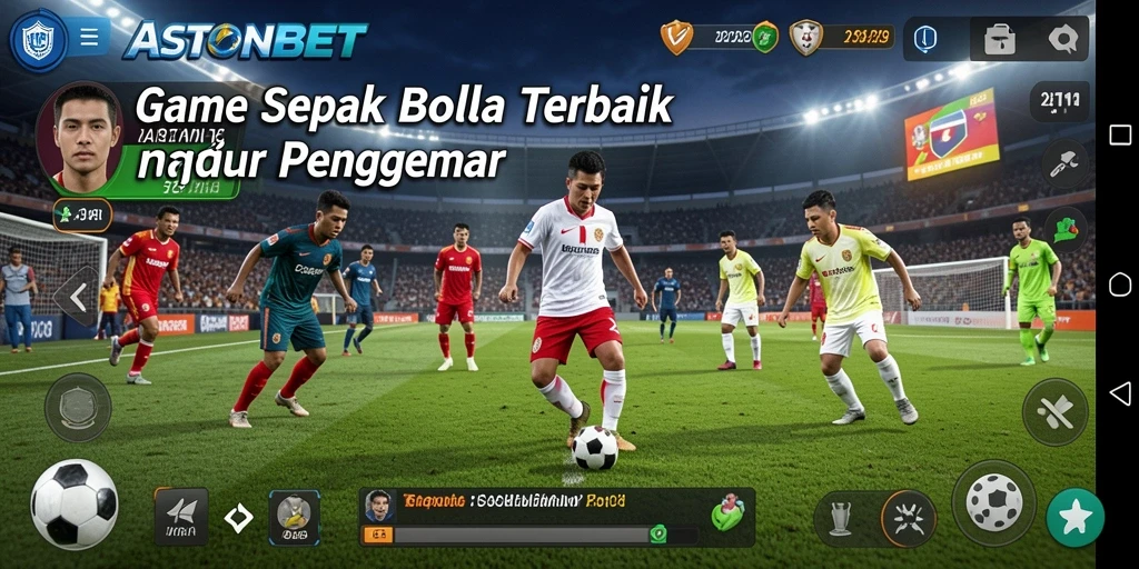 Gameplay menarik dari aplikasi ASTONBET yang mengusung tema sepak bola.