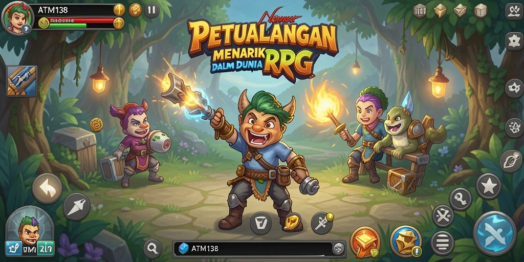 Screenshot ATM138 menampilkan aksi pertarungan epik dalam dunia RPG.