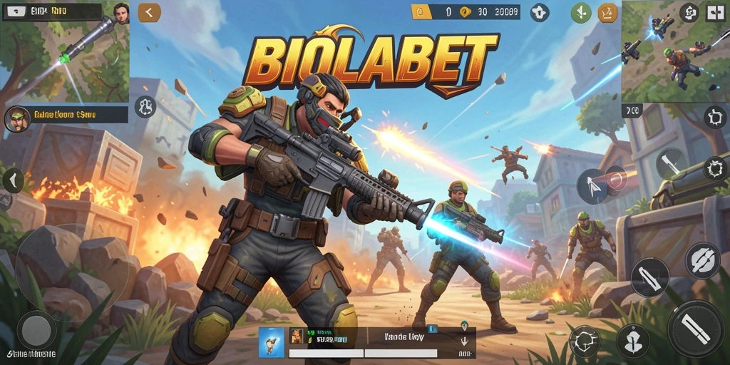 Gameplay mendebarkan dalam pertempuran Battle Royale BIOLABET.