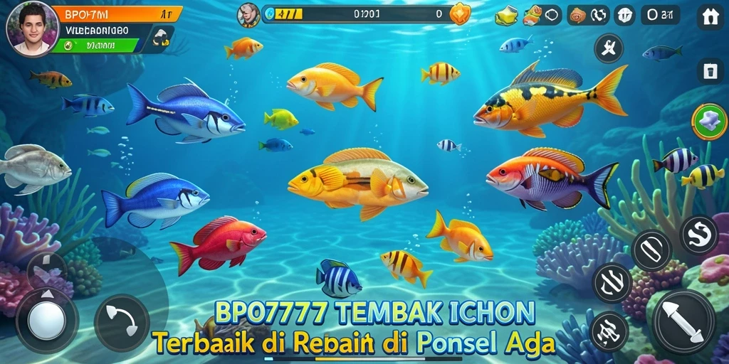 Tampilan gameplay BPO777 dengan aksi menembak ikan yang seru.
