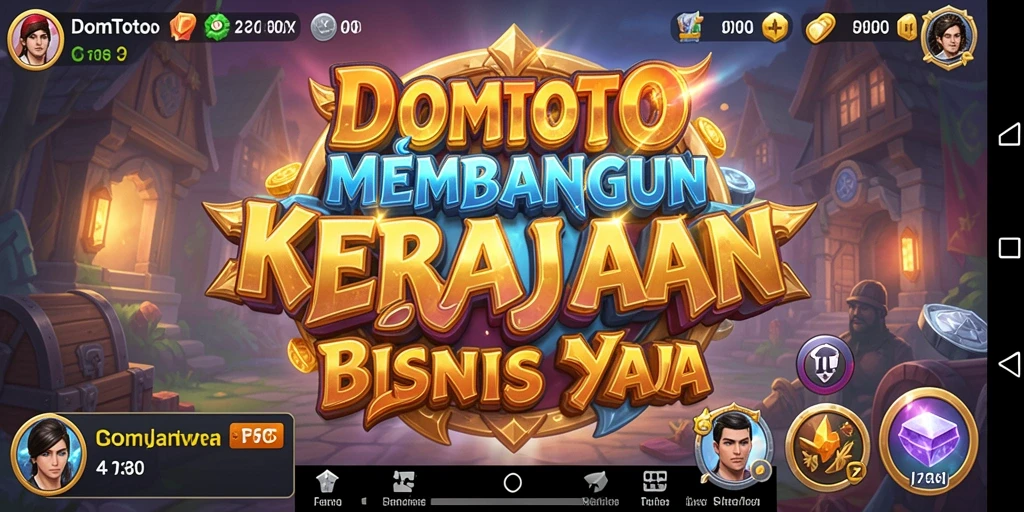 Tampilan dinamis dari permainan DOMTOTO saat membangun bisnis.