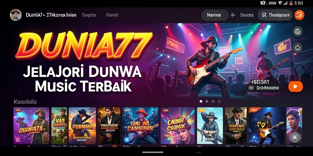 Tampilan gameplay DUNIA77 dengan berbagai alat musik yang interaktif.