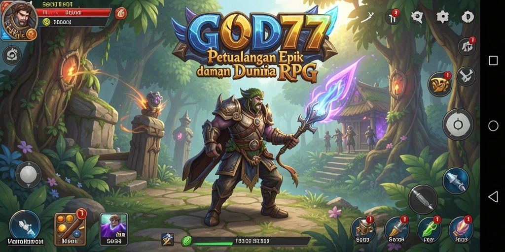 Gameplay epik dalam GOD77 dengan aksi RPG yang mendebarkan.