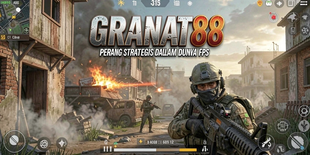 Tampilan gameplay yang mendebarkan di battlefield FPS.