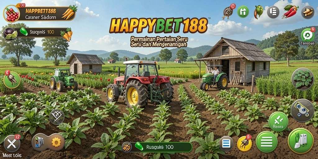 Tampilan gameplay HAPPYBET188 yang seru dan menarik di dunia pertanian.