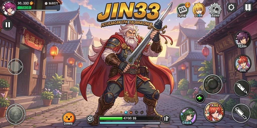 Tampilan gameplay seru dalam dunia Anime JIN33.