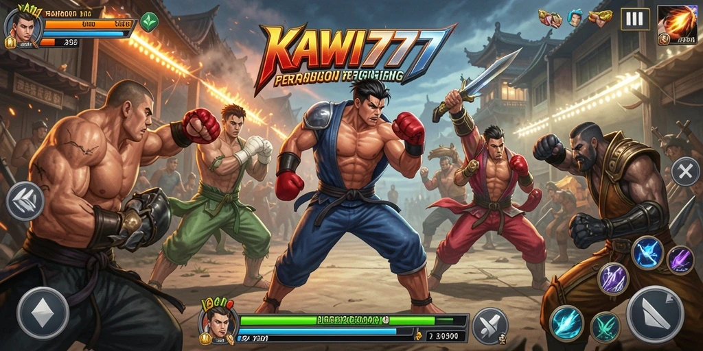 Screenshot KAWI777 menampilkan karakter bertarung dengan grafis yang menakjubkan.