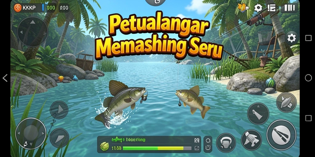 Gameplay KKRP yang mendebarkan saat menangkap ikan di laut.