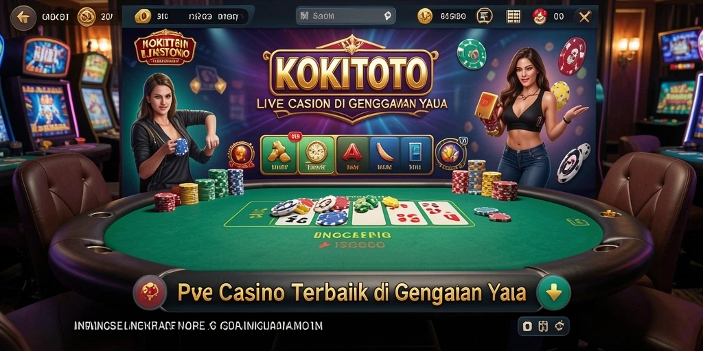 Tampilan gameplay KOKITOTO dengan dealer langsung yang profesional.
