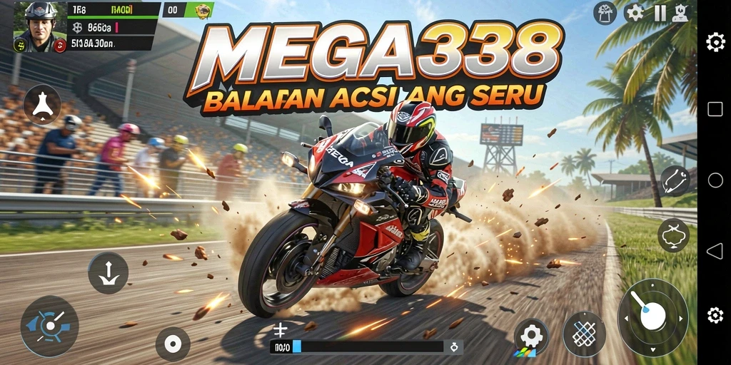 Gameplay seru di lintasan balap MEGA338.