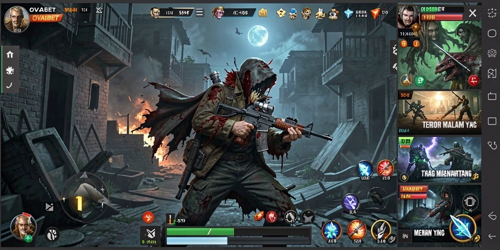 Screenshot menampilkan karakter dalam situasi mencekam di dunia OVABET.