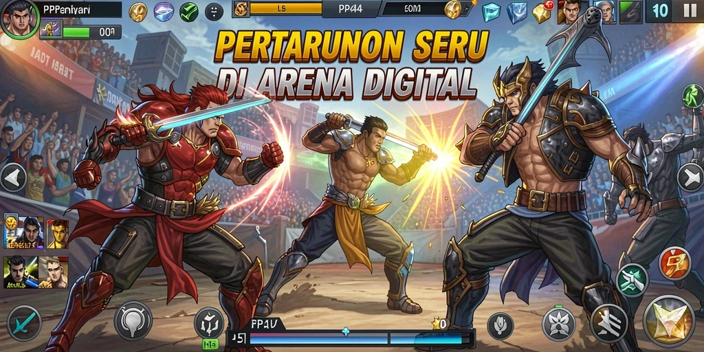 Screenshot PP444 menampilkan aksi pertarungan intens dan grafis yang memukau.