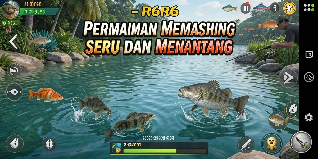 Gameplay memancing seru dalam R6R6 dengan grafis yang menawan.