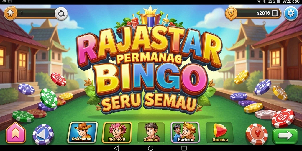 Screenshot gamplay RAJASTAR menampilkan momen seru permainan Bingo.
