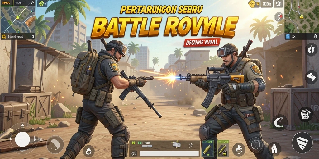 Tampilan menegangkan dari gameplay Battle Royale di RPOK.