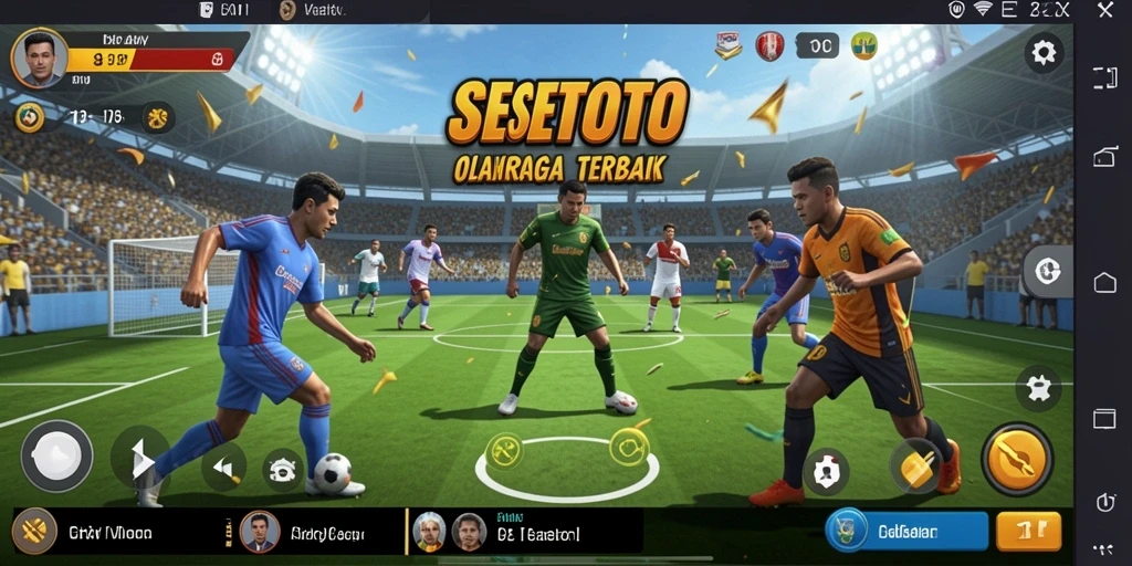 Tampilan gameplay SESETOTO yang menegangkan dengan aksi olahraga yang intens.