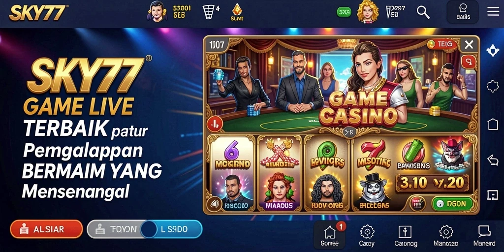 Tampilan gameplay Live Casino yang menghibur di SKY77.