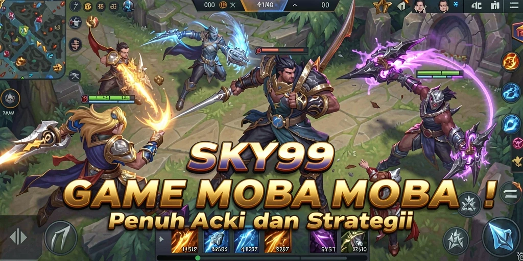 Tampilan seru gameplay MOBA di SKY99 dengan aksi menarik.
