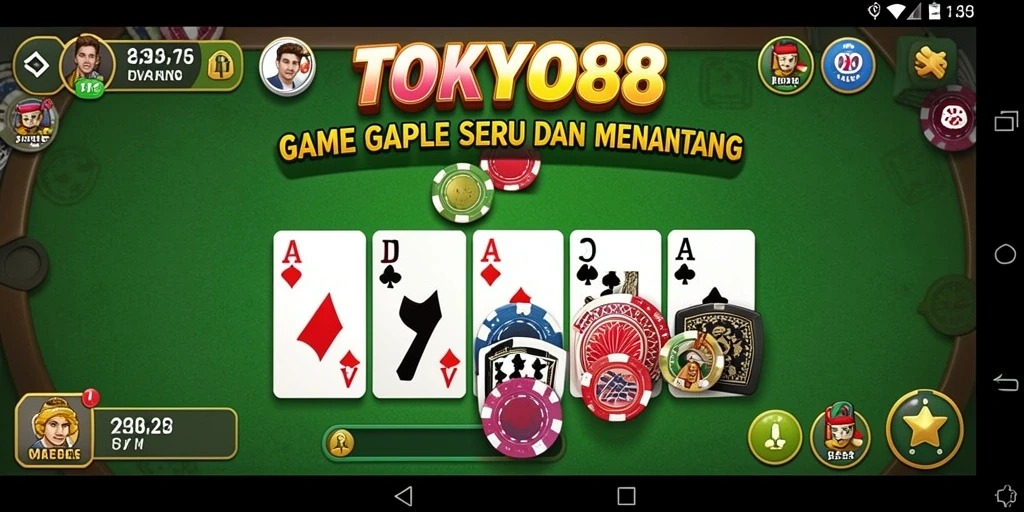 Tampilan gameplay seru dari TOKYO88 saat bermain Gaple.