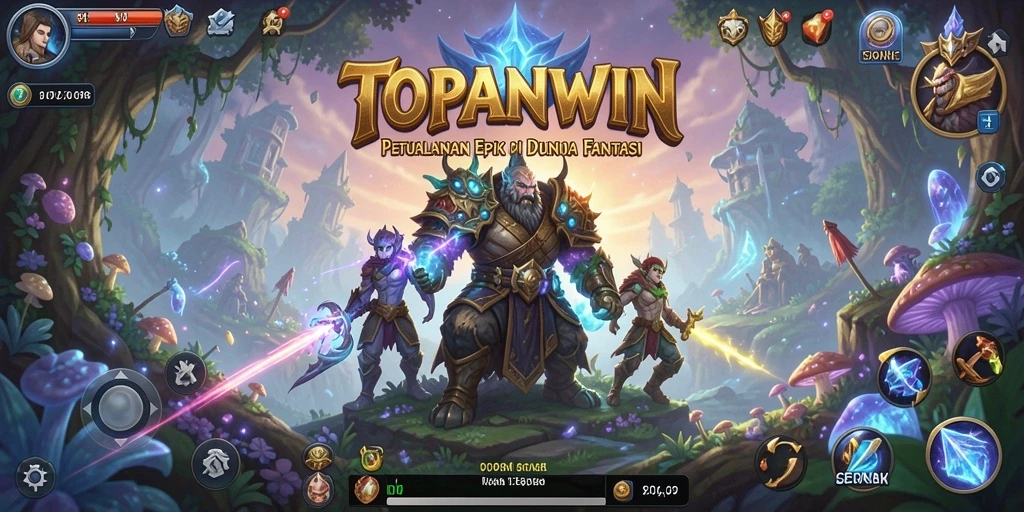 Tampilan gameplay petualangan di dunia fantasi yang menakjubkan.