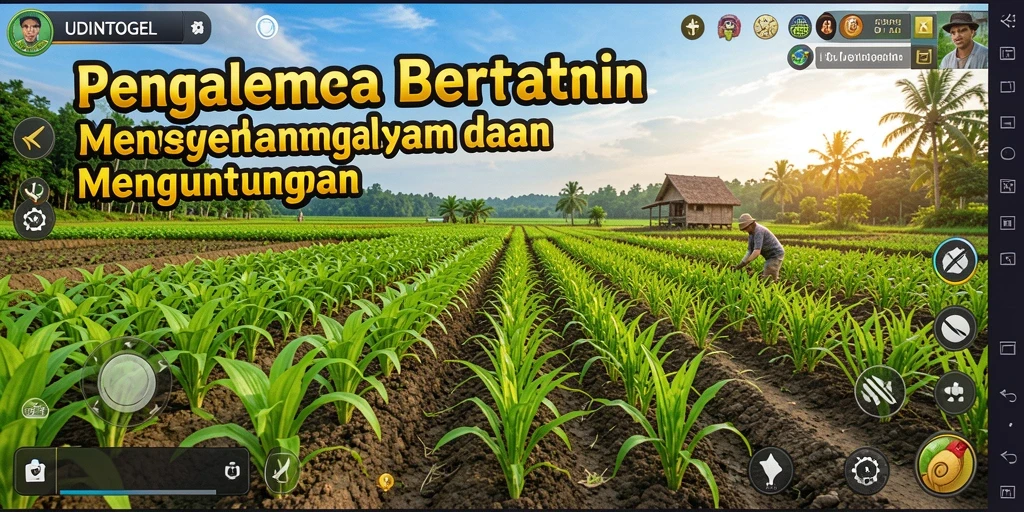 Menampilkan gameplay bertani yang seru dan interaktif di UDINTOGEL.