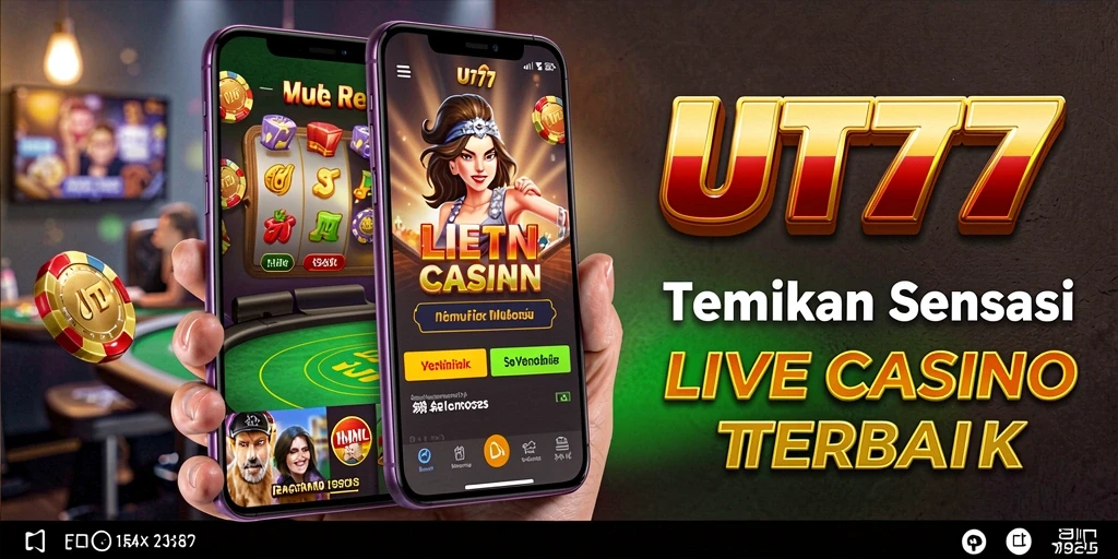 Screenshot UT77 menampilkan pengalaman bermain Live Casino yang interaktif dan mendebarkan.