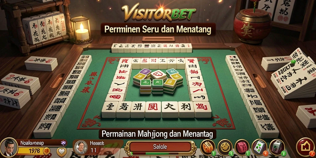 Tampilan gameplay menarik dari VISITORBET yang menampilkan keindahan Mahjong.