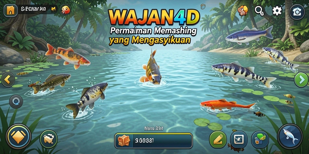 Tampilan gameplay menarik saat memancing di WAJAN4D.